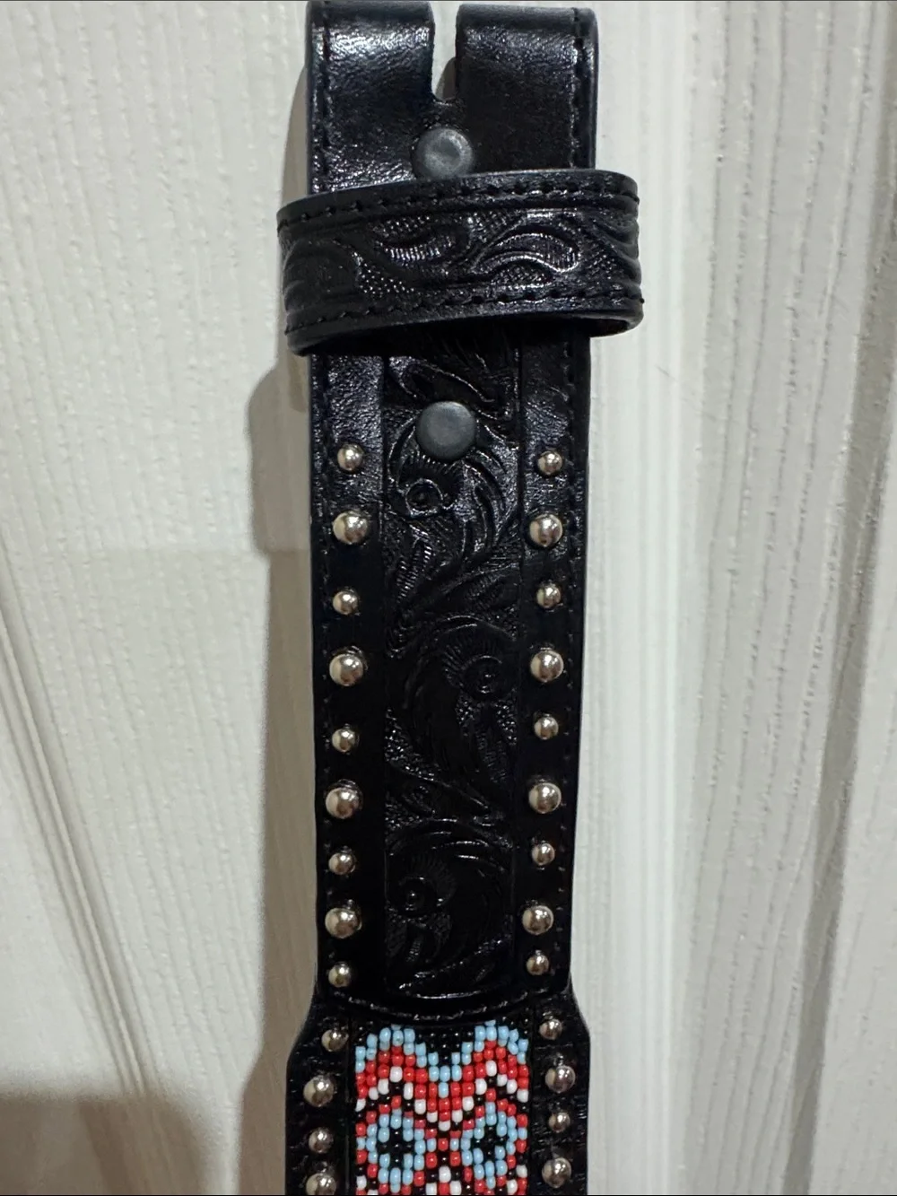 Beaded western belt